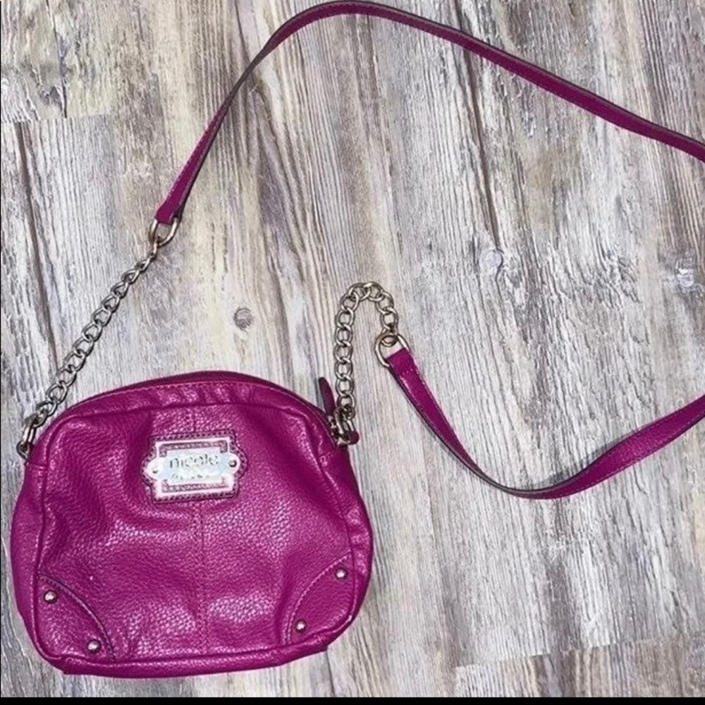 Nicole Miller vegan leather plum crossbody